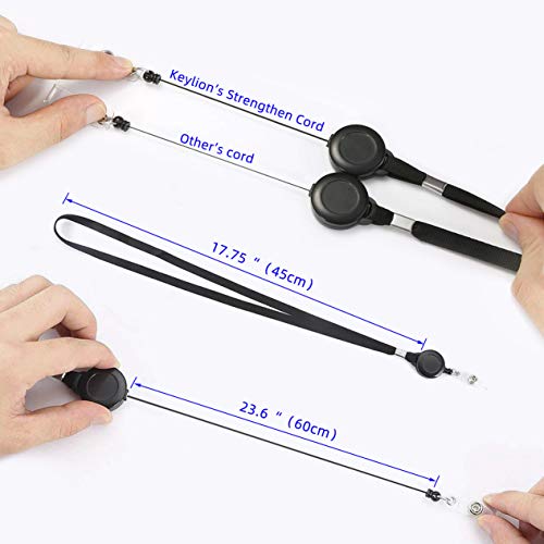 Keylion Cruise Lanyard With Id Holder Sets (Black,3 Pack)- Flat Id Lanyard With Retractable Badge Reel & Heavy Duty Clear Vertical Id Card Name Badge Holder #TOP6