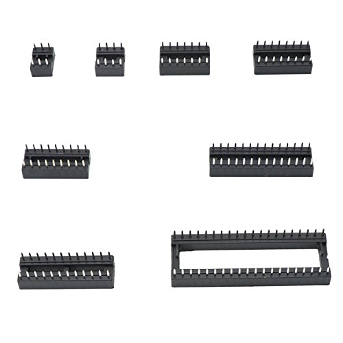 Zovfam 120Pcs 2.54Mm Pitch Dual Row Dip Ic Sockets Solder Type Adaptor Assortment Kit -6/8/14/16/18/24/28/40 Pin Ic Socket #TOP1