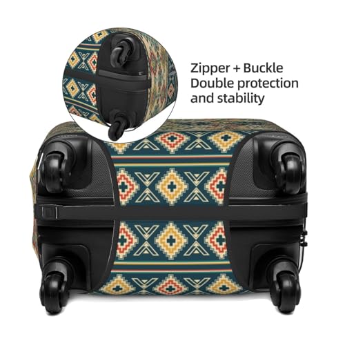 Traditional Tribal Aztec Print Luggage Cover For Suitcase,Washable Elastic Travel Suitcase Protector With Zipper Closure And Bottom Buckle – Fits 18-32" Luggage-Small2