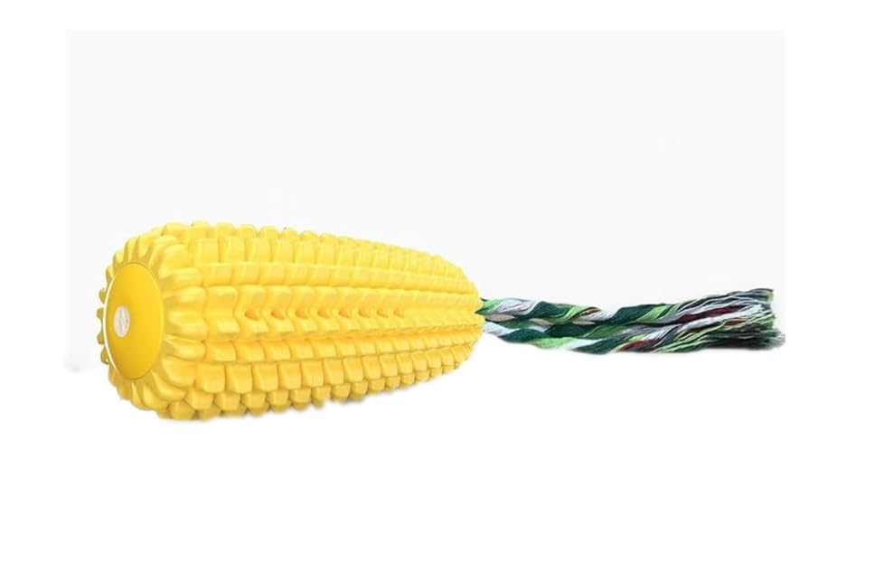 Multi-Functional Dog Vocalizing Biting Teething Balls Outdoor Interactive Teething Hand Throwing Balls Corn