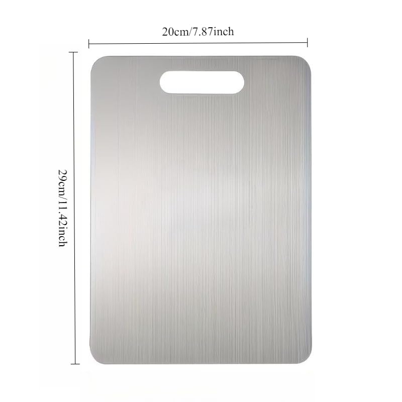 Tabla de cortar metálica rectangular de 29,01 cm x 20,00 cm, apta para cocina doméstica, acampada, parrillas y uso al aire libre miniatura 3