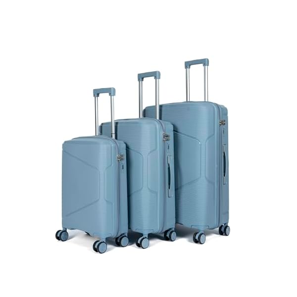 Luggage-Travel-Gear-Durable-Lightweight-Luggage-Set-Unbreakable-Luggage-Travel-Bag-Suitcase-Combo-with-Double-Spinner-Wheels-Grey-Blue-Set-of-3 Luggage & Travel Gear Durable Lightweight Luggage Set, Unbreakable Luggage Travel Bag & Suitcase Combo with Double Spinner Wheels (Grey Blue, Set of 3)