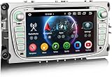 Erisin Android 16 8-Core 4GB+64GB 2 DIN Autoradio GPS Navigatore per Ford Focus Mondeo S-Max C-Max Galaxy 7" Lettore DVD IPS Schermo tattile Supporti Bluetooth 5.0 CarPlay Android Auto WiFi DSP CANbus