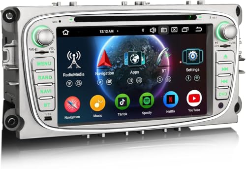 ✪【Android 16, 8-Core, 4GB RAM+64GB ROM】7 pollici Autoradio bluetooth 2Din per Ford Focus Mondeo S-Max C-Max Galaxy con il potente sistema Android 16 di ultima generazione, è possibile godere di un'esperienza utente fluida e reattiva. Avvio rapido, touch screen IPS capacitivo. MT8667 1.5GHz*4+2.0GHz*4 64-bit 12nm Cortex 8* architettura CPU A53. 2 schede/3 USB con memoria espansa fino a 5*256GB. Audio stereo da 4*48W e amplificatore subwoofer. Integrato DVD, decoder Canbus, TF, USB, RDS, WiFi. Supporta lo split screen e consente l'esecuzione di due applicazioni affiancate.
