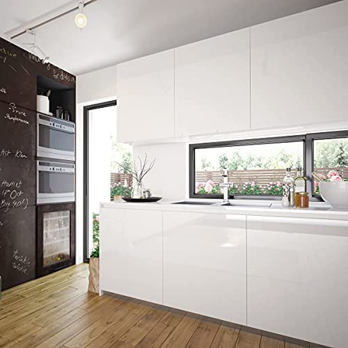 Wudnaye White Contact Paper Peel And Stick Wallpaper Glossy White Contact Paper For Cabinet 15.7Inchx196.8Inch Self Adhesive Kitchen Backsplash Shiny White Wallpaper Countertop Waterproof Wall Paper #TOP6