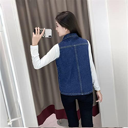 Gilet en jean oversize bleu clair sans manches veste femme retro