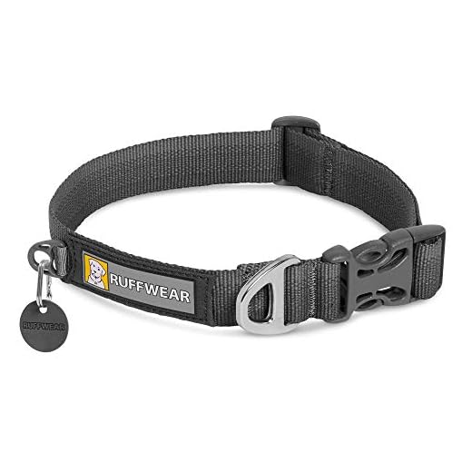 RUFFWEAR, Front Range Dog Collar, Durable and Comfortable Collar for Everyday Use, Twilight Gray, 14"-20"