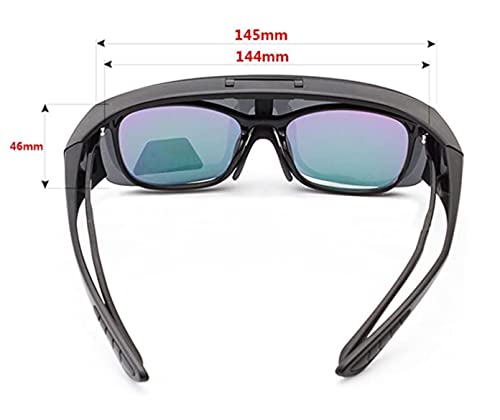 grinderPUNCH Polarized Sunglasses Flip Up Fit Over Prescription Sunglasses Flip Up Shield Light Blocking Wrap Around UV4002