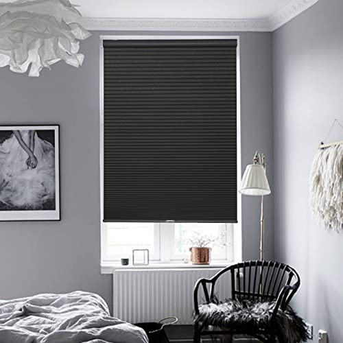 Joydeco Cordless Cellular Shades, 46 Inch Honeycomb Blinds Blackout, Waterproof Cordless Window Shades Black, Room Darkening Shades For Bedroom, Living Room, Office, Kitchen(46" W X 72" H) #TOP7