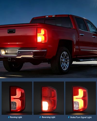 Image of Nilight Taillight Assembly Compatible with 2016 2017 2018 Chevy Silverado 1500 LED Models Tail Light OE Style Rear Outer Lamp Replacement Passenger Side