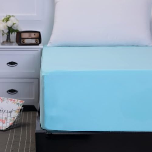 Miniatura 2 de vctops Protector de colchón impermeable individual XL, bolsillo profundo de 18 pulgadas, sábana bajera transpirable, lavable, funda de colchón (azul