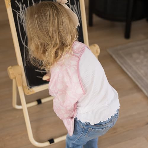 Image of Tiny Twinkle Long Sleeve Bib for Babies & Toddlers | Waterproof Smock Bib for Eating | Machine Washable & Mess-Proof Feeding Essentials | Newborn Shower Gift (Toile, Small 6-24 Months)