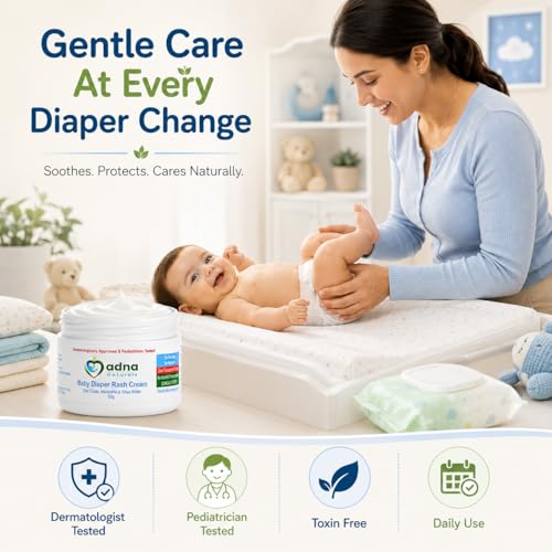 Image of Baby Diaper Rash Cream with Manjistha, Shea Butter & Zinc Oxide | Soothes Rashes, Redness, Insect /Mosquito Bites | Dermatologist & Pediatrician Tested | Zero Tolerance to Toxins (50 gm)