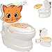alles-meine.de GmbH Kindertoilette _ Spülgeräusch + Licht Effekt - Wasserspülung _ Modell wählbar _ Töpfchen / Nachttopf / Babytopf - mit Deckel - weiß - Musik - Toilettentrainer..