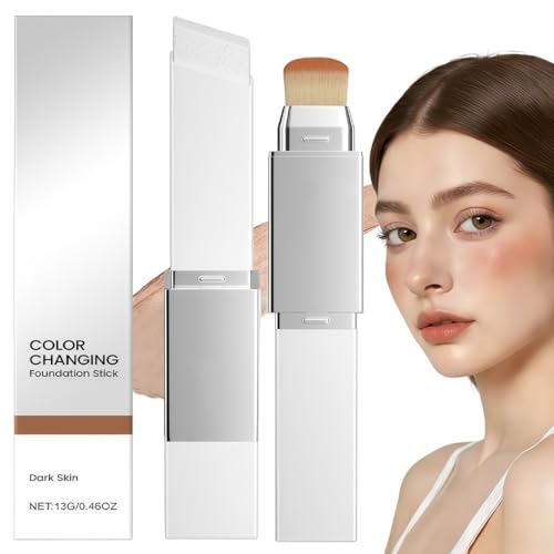 IWIDYA Base Maquillaje Barra Chartming Con Brocha,Crema Blanca Cambia De Color,Corrector Alta Cobertura,Resistente Agua Y Al Sudor,Base coreana,Consigue un maquillaje natural (Medium)-I
