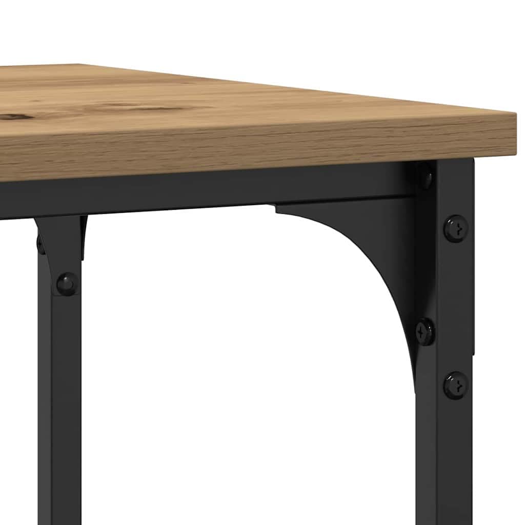 Tavolo consolle effetto rovere, 100 x 35 x 75 cm, tavolino da corridoio | Robusto tavolo da corridoio con ripiano in legno e metallo, ideale per soggiorno e ingresso.