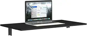 Mesa Suspensa Tampo 100% MDF Computador Laptop Notebook Escrivaninha Preta 70 cm Home Office Moderna Escritorio