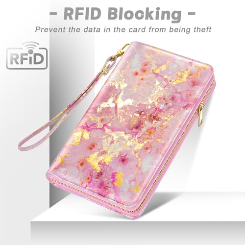 Image of Aiawoxc Womens Wallet, RFID Wristlet Wallets for Women, Ladies Clutch Purses, Large Travel Card Holder with Phone Holder | RFID
