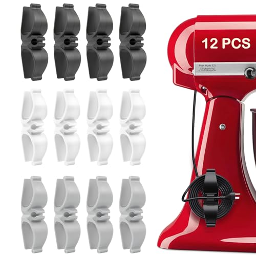 Cord Organizer for Appliances, 12 Pack Upgraded Kitchen Appliance Cord Organizer Stick On Appliance Wire Organizer Wire Wrapper for Kitchen Appliances Mixers, Coffee Maker, Pressure Cooker