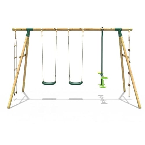 image for Rebo® Children's Wooden Garden Swing Set - Saturn | OutdoorToys | Pre