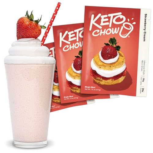 Keto Chow Strawberry Cream - Keto Meal Replacement Shake Powder