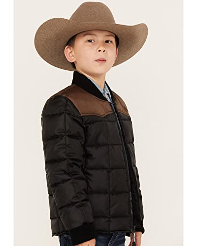 ROPER Boys Kids Black/Brown Polyester Western Insulated Jacket2