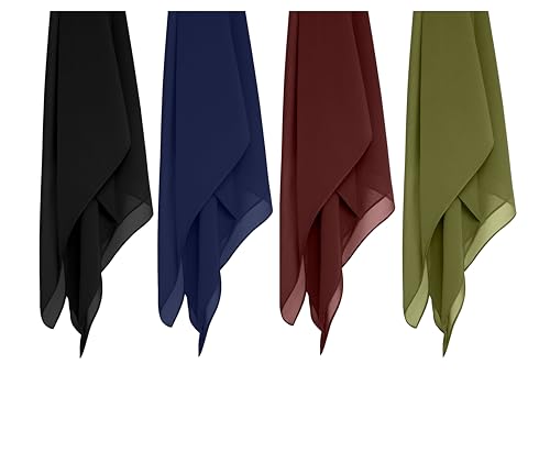 Image of Premium Georgette Hijab for Girls & Women | Lightweight and Breathable | Combo Pack of 4 | 180 cm x 70 cm