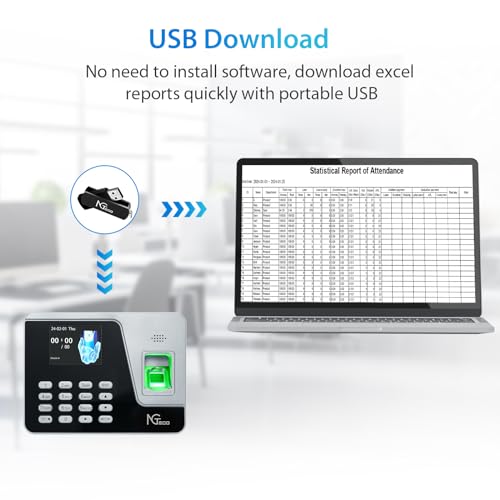 image for NGTeco Standalone Time Clock, Fingerprint & PIN Time Clocks for Employ
