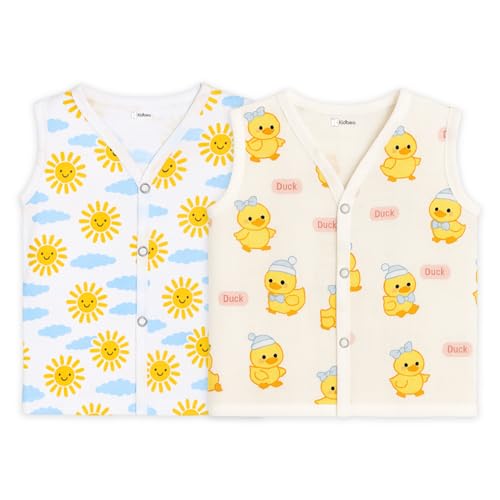 Image of Kidbea Newborn Baby Jhabla Unisex - Organic Cotton Muslin Shirt | Soft & Breathable Summer Wear for Boys & Girls | Cute Prints Infant Clothing