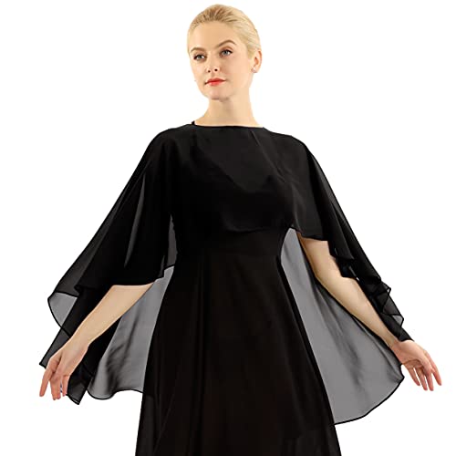 Sywiyi Women's Chiffon High Low Shawls and Wraps for Evening Dresses Wedding Party Cape Shrug - Main Image