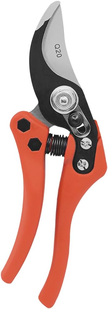 Zenport Q20 Euro-Pro Small Horticulture Pruner, 0.75-inch Cut, 8-Inch Long