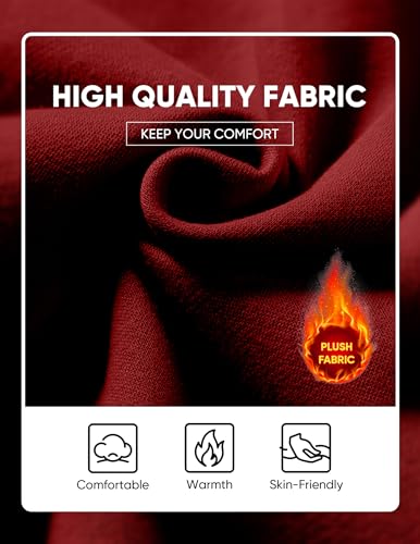 Image of JMIERR Mens Fleece Lined Hoodie Pullover Drawstring Pocket Winter Warm | Cozy fleece-lined pullover, adjustable drawstring hood, kangaroo pocket, regular fit, machine wash