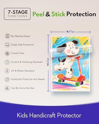 Uinkit 4mil Thicker Self-Adhesive Laminating Sheets, 10Pack Letter Size 8.5x11