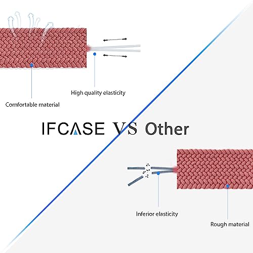 IFCASE Stretchy Arm/Ankle Watch Band for Apple Watch 49/45/44/42mm iWatch Series Ultra 8 7 6 5 4 3 2 SE, Elastic Sport Strap Unisex Armband or Ankleband (Pink)