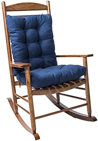 Moonase Rocking Chair Cushion Set,2 Piece Seat/Back Chair Cushion Indoor/Outdoor Non-Slip Soft Thickened Patio Chaise Lounger Cushion Overstuffed Patio Chair Cushion,Navy