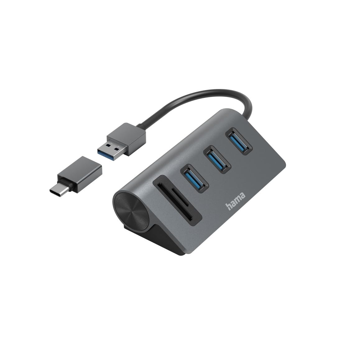 Hama 200140 USB 3.0 hub with 5 ports SD card reader and USB C conn...