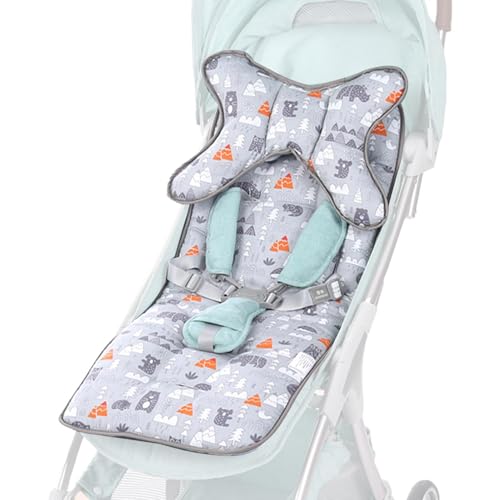 ベビーカーサポート - ソフトコットンプラムライナーシートサポート|ベビーカーやカーシート用のユニバーサルパッド入りの挿入物、ベビーシート用の快適なクッション、ベビーカー、外出先の旅行アクセサリー