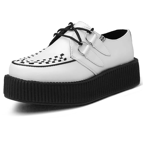 T.U.K. Leather Viva High Creeper - Zapatos Hombre y Mujer - Color White Leather - Talla EU36