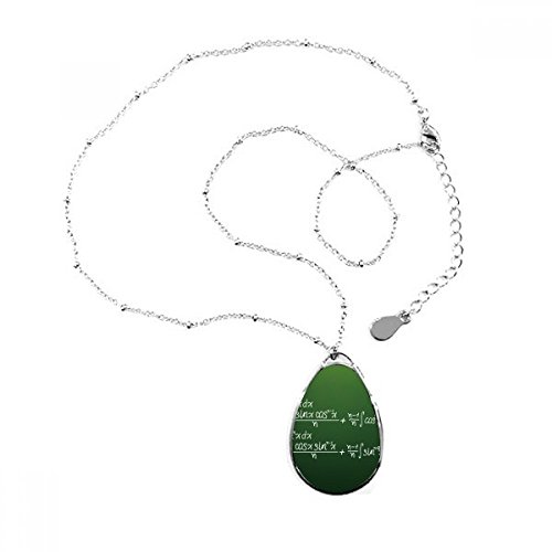 Collier formule cosinus intégrale avec son pendentif larme, le cadeau idéal pour matheux
