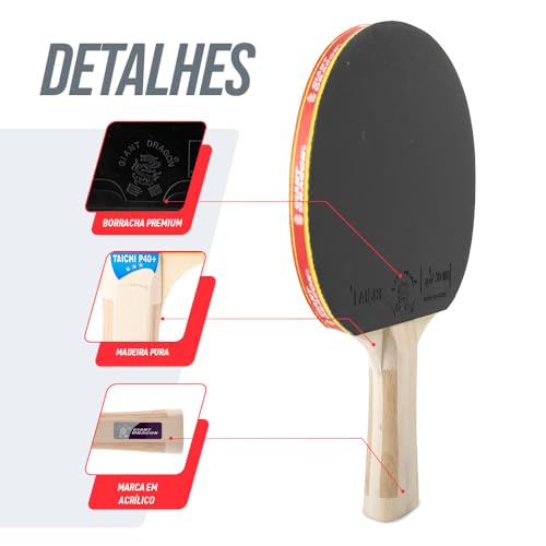 Raquete Tênis Mesa 3 estrelas Taichi Giant Dragon ITTF