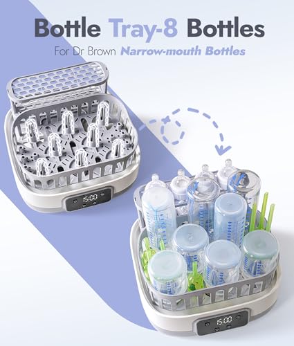 Image of NCVI Baby Bottle Sterilizer and Dryer, 20-Minute Cycle, Up to 8 Bottles