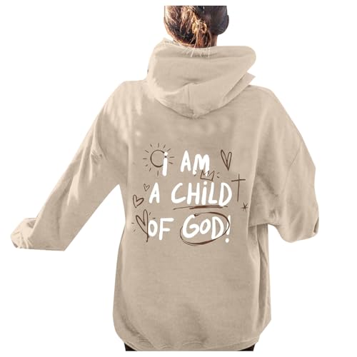 Sweat à capuche « I Am A Child of God Youth » pour femme, confortable, tendance, manches longues, avec capuche, mignon, fin, tenue décontractée, pull...