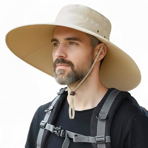 HUAMULAN Wide Brim Sun Hats Men and Women Bucket Safari Fishing Hat for Hiking Garden Lawn Work Camping Outdoor
