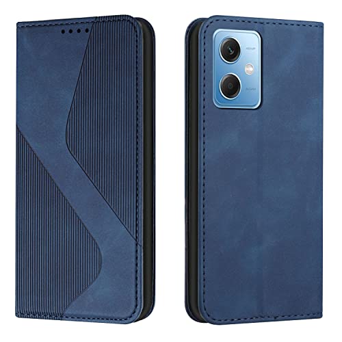 Image of Mo-Somnus Compatible with Xiaomi Redmi Note 12 5G / Poco X5 5G, Shockproof Wallet Case PU Leather with Card Holder Folding Stand Magnetic Protect Flip Cover Redmi Note 12 5G Phone Cases (Blue)