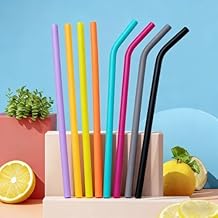 Reusable Silicone Straws with Cleaning Brush Food-Grade Certified Silicone Flexible Soft Straws Suitable for 30oz and 20oz Tumblers Easy to Clean Multi-Color