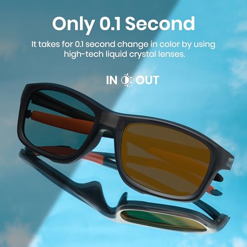Cyxus 0.1 Seconds Smart Photochromic Sunglasses Men Women Polarized Sunglasses UV Protection with Blue Light Blocking P11764
