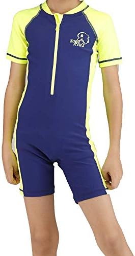 karrack Girls and Boys One Piece Rash Guard Swimsuit Kid Water Sport Short Swimsuit UPF 50+ Sun Protection Bathing Suits Yellow