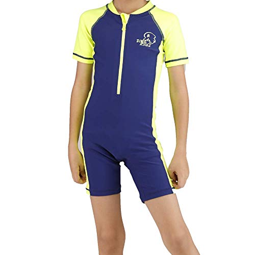 Karrack Girls And Boys One Piece Rash Guard Swimsuit Kid Water Sport Short Swimsuit Upf 50+ Sun Protection Bathing Suits Yellow #TOP3