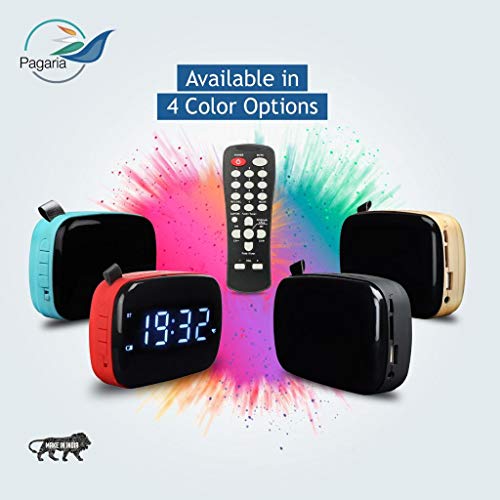 Image of PAGARIA Portable Radio & Alarm Clock Bluetooth Speaker with Remote /Alarm /USB /am /fm /SD Card /aux /Bluetooth Recording /mic Recording. (Golden), Standard (SAN101)