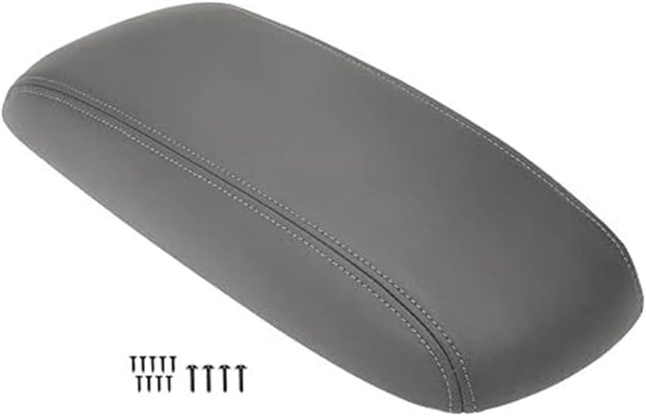 KarParts360 For Ford Escape 2003 2004 Console Lid | Plastic; Leather | Gray Color | Screw On Attachment Method | 2.25 Inches Depth | 7.5 Inches Strap Width | 0.27 Inches Thickness | For 3L8Z7806024AAC